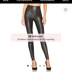 Spanx faux leather leggings in black
